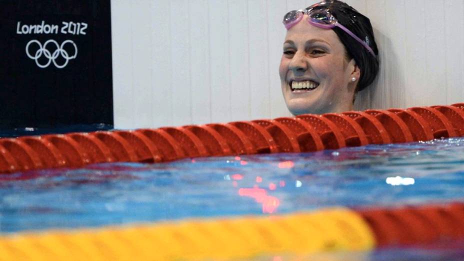 Missy Franklin, nadadora americana de 17 anos, campeã olímpica dos 100 metros nado costas