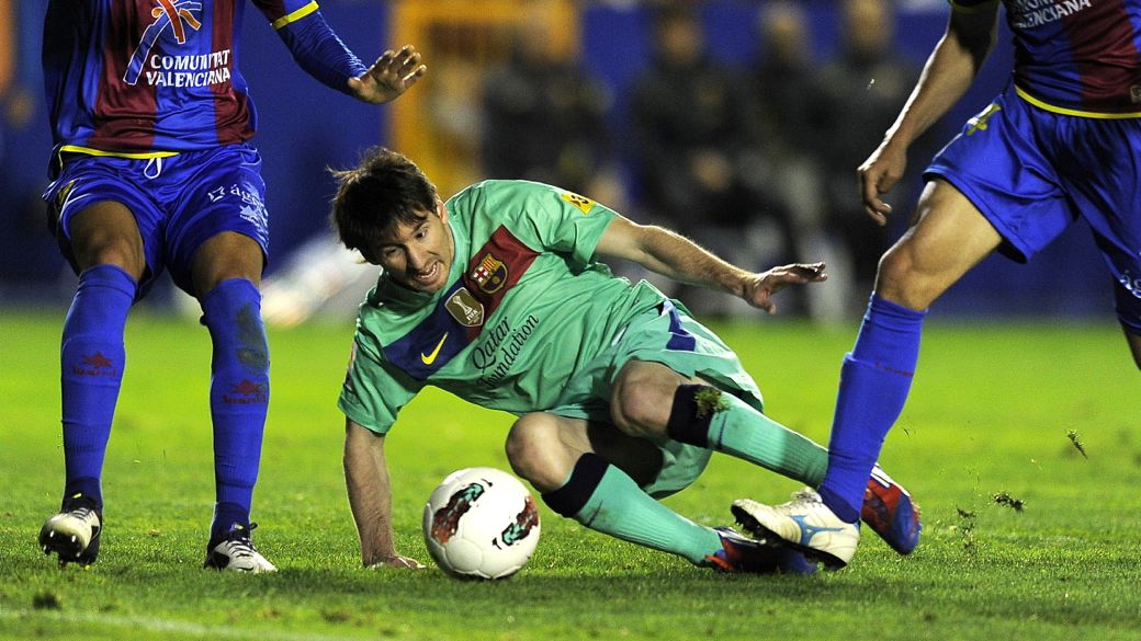 Messi, o supercraque do Barcelona, marcou dois gols contra o Levante, em partida válida pelo Campeonato Espanhol