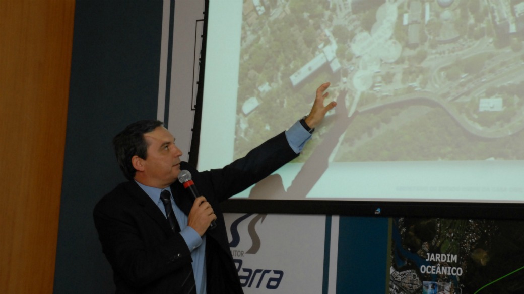 O secretário de Governo, Régis Fichtner, apresenta o projeto da linha 4 do metrô: ligação da Barra da Tijuca com a zona sul do Rio