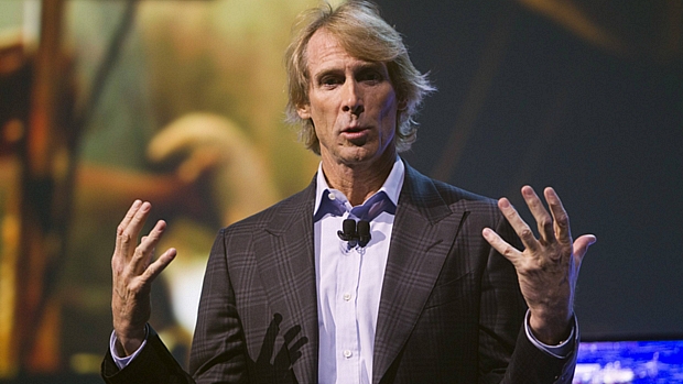 O diretor de cinema Michael Bay, durante evento da Samsung na CES 2014