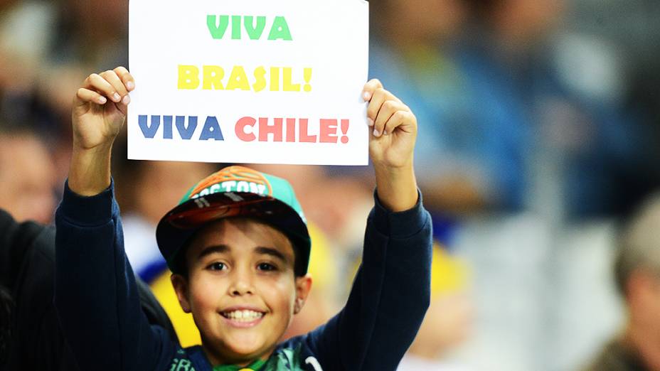 Torcida antes do amistoso entre Brasil e Chile no estádio do Mineirão, em Belo Horizonte