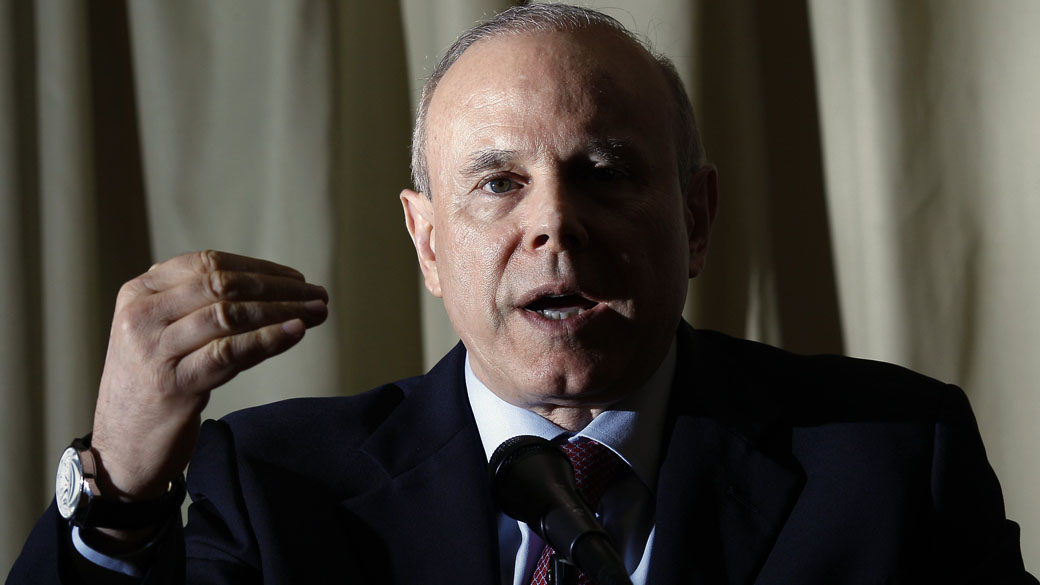 Ministro da Fazenda, Guido Mantega, durante entrevista concedida em Brasília