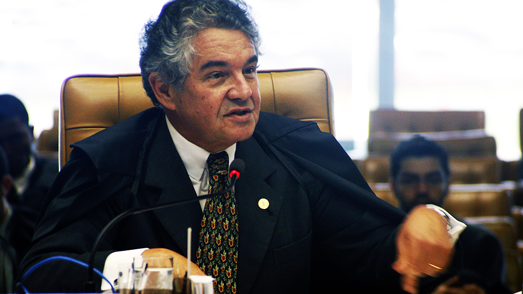 Marco Aurélio Mello, ministro do Supremo Tribunal Federal, durante o julgamento do mensalão