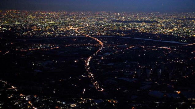 Vista aérea da Cidade de Misato, Japão