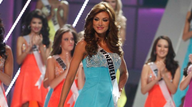 A venezuelana Vanessa Gonçalves durante o concurso Miss Universo 2011, no Credicard Hall, em São Paulo