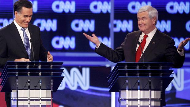 Mitt Romney e Newt Gingrich se enfrentam no último debate na Carolina do Sul