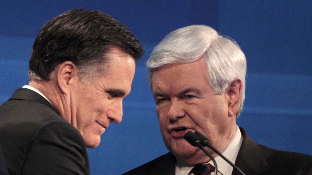 Mitt Romney e Newt Gingrich candidatos à presidência dos Estados Unidos