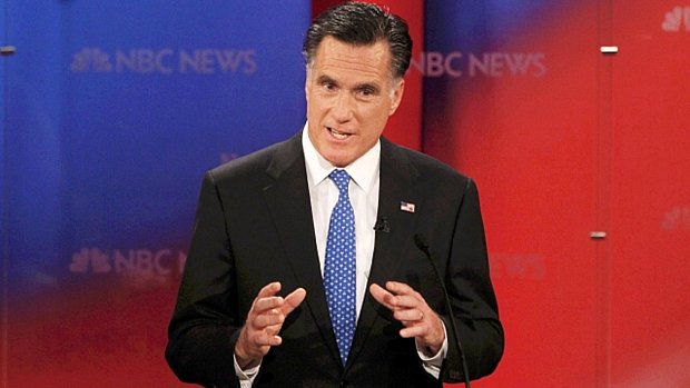 O pré-candidato Mitt Romney durante debate eleitoral republicano
