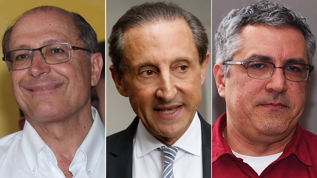 Geraldo Alckmin (PSDB), Paulo Skaf (PMDB) e Alexandre Padilha (PT)