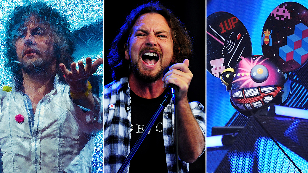 Wayne Coyne (Flaming Lips), Eddie Vedder (Pearl Jam) e Deadmau5