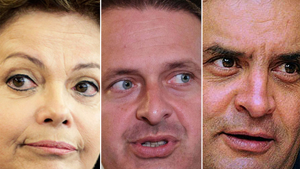 Dilma Rousseff, Eduardo Campos, e Aécio Neves