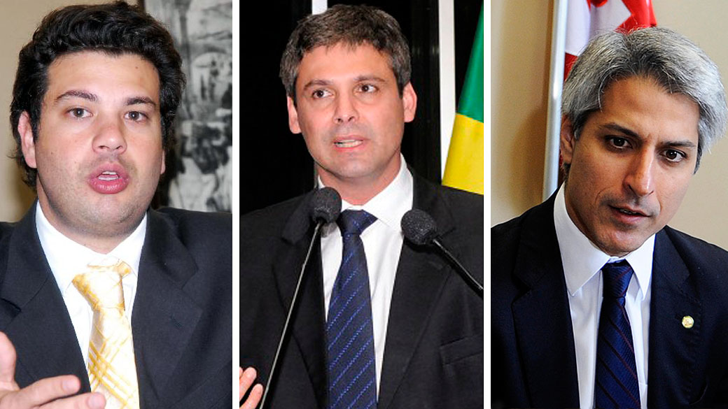Deputado Luciano Picciani (PMDB/RJ), senador Lindberg Farias (PT-RJ) e deputado Alessandro Molon (PT-RJ)