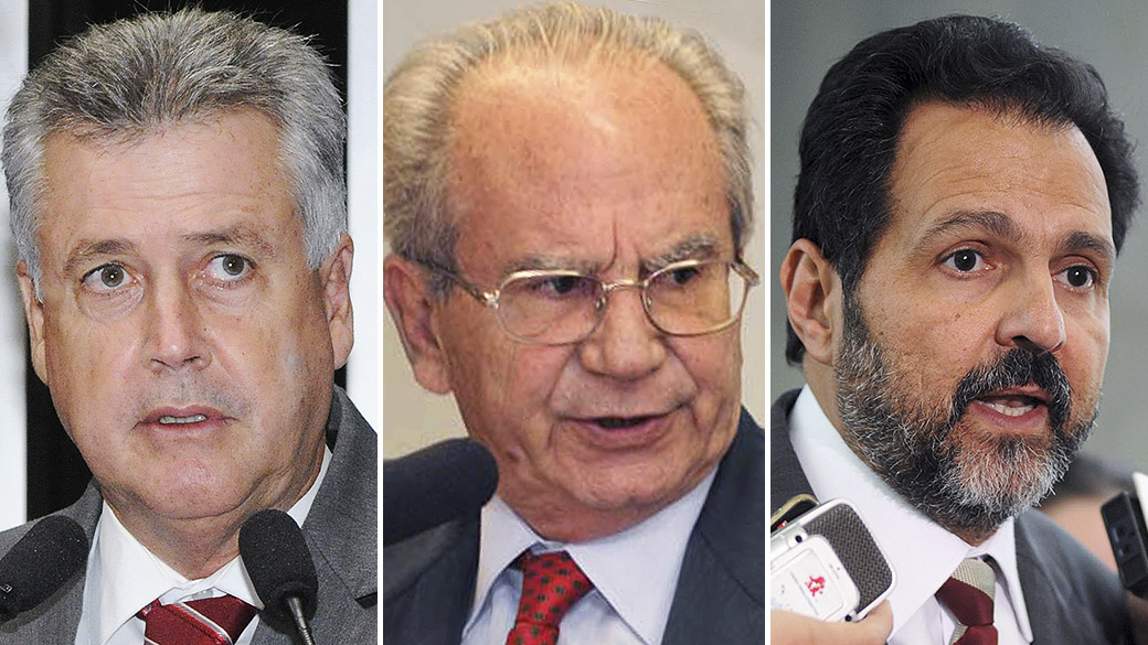 Os candidatos ao governo do Distrito Federal, Rodrigo Rollemberg (PSB), Jofran Frejat (PR) e Agnelo Queiroz (PT)