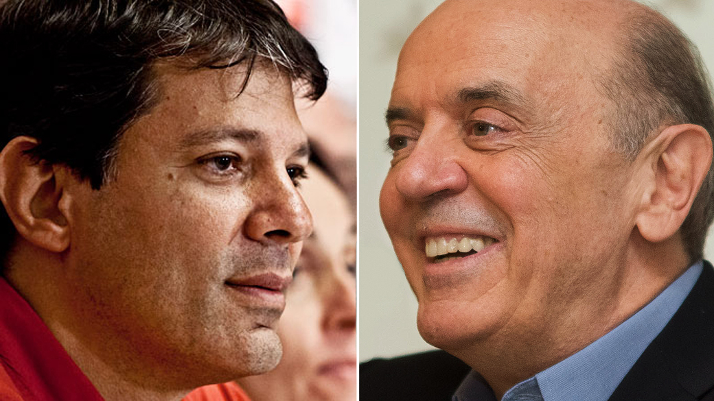 José Serra (PSDB) e Fernando Haddad (PT), candidatos à prefeitura de São Paulo