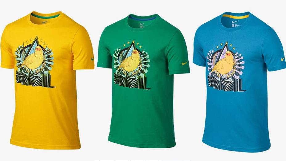 Linha de produtos oficiais da seleção: camisetas canarinho