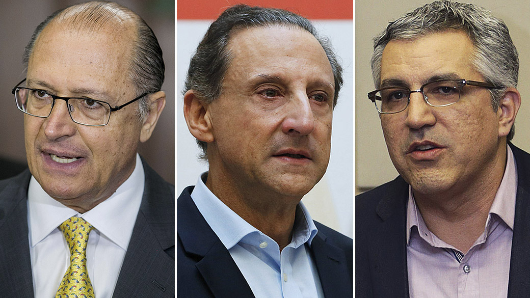 Candidatos ao governo do Estado de São Paulo: Geraldo Alckimin, Paulo Skaf e Alexandre Padilha