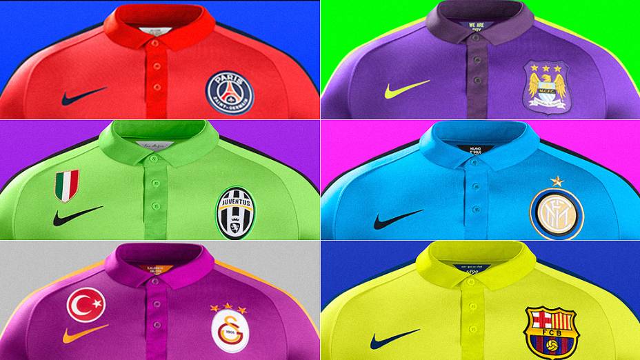 Terceiro uniforme de clubes europeus patrocinados pela Nike