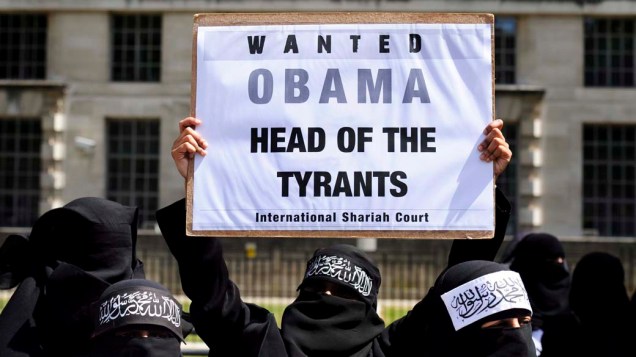 Em Londres, muçulmanos protestam contra a visita do presidente americano Barack Obama