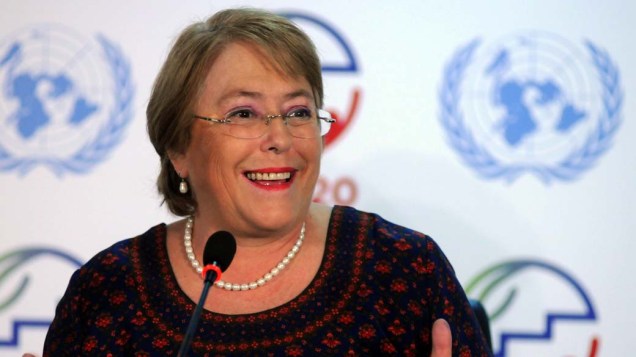 A diretora da ONU Mulher, Michelle Bachelet, durante conferência na Rio+20