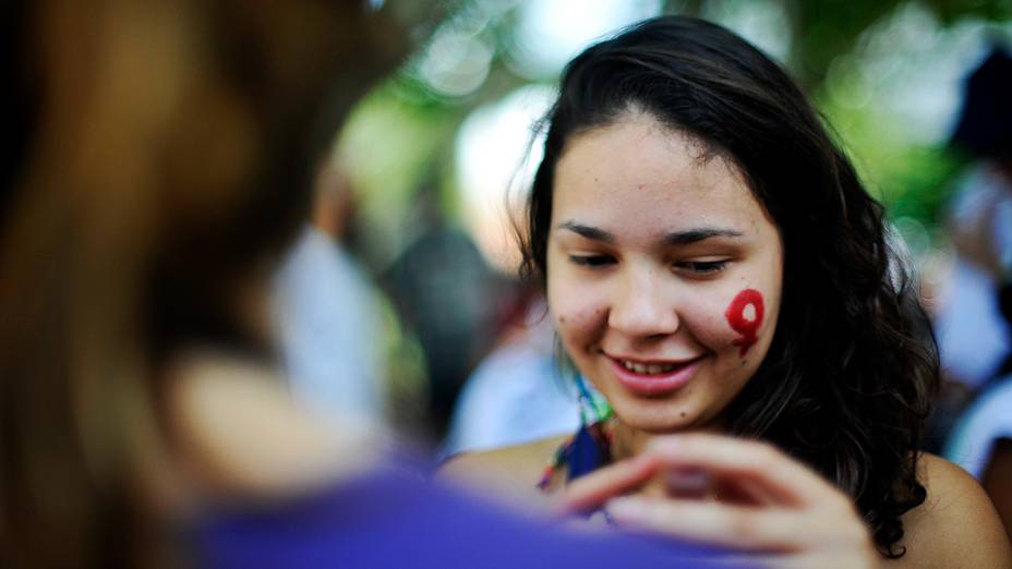 Mulheres de todos os estados do Brasil participantes da Cúpula dos Povos, evento paralelo da Rio+20, fazem protesto nas ruas da cidade