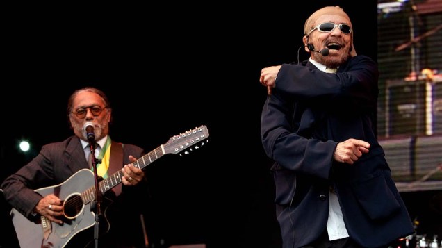 Show de Tom Zé e Mutantes no palco Sunset, no último dia do Rock in Rio, em 02/10/2011