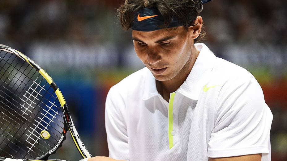 O espanhol Rafael Nadal estreou no Brasil Open, nesta terça-feira (12), na chave de duplas. Ao lado do argentino David Nalbandian, no Ginásio do Ibirapuera, em São Paulo