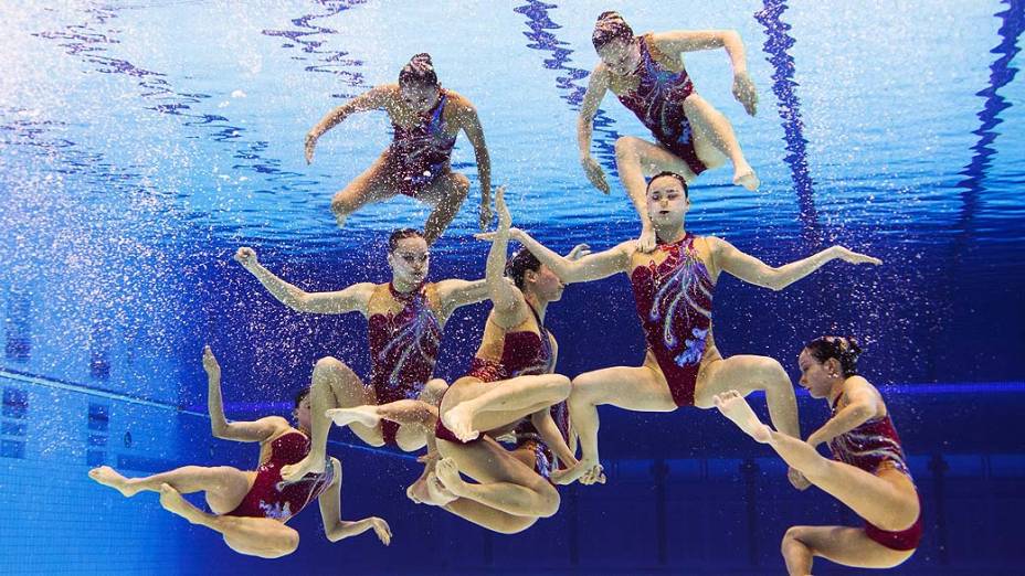 Equipe chinesa de nado sincronizado nos Jogos Olímpicos de Londres 2012