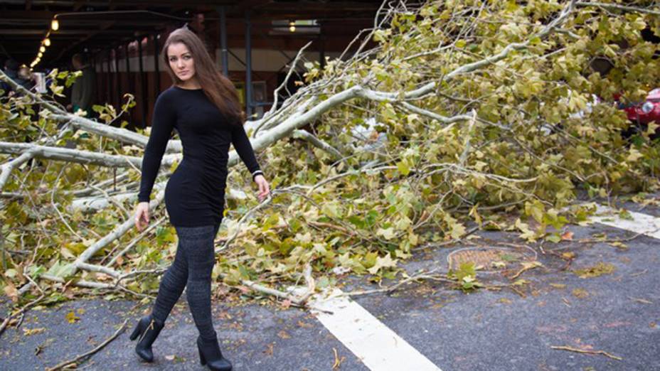 Nana Gouvêa em Nova York após a tempestade Sandy