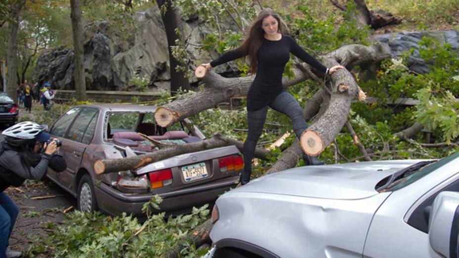 Nana Gouvêa em Nova York após a tempestade Sandy