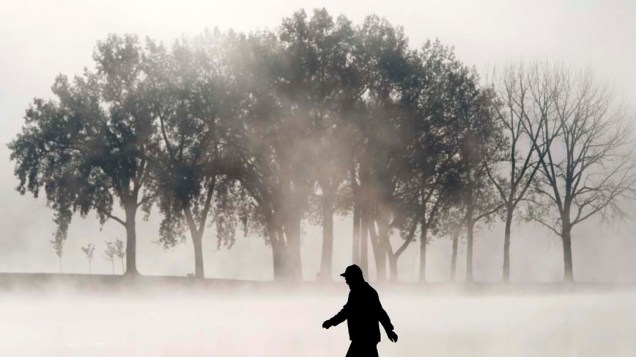 Neblina em Des Moines, no estado americano de Iowa