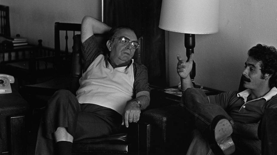Nelson Rodrigues com Rivelino, em 1978