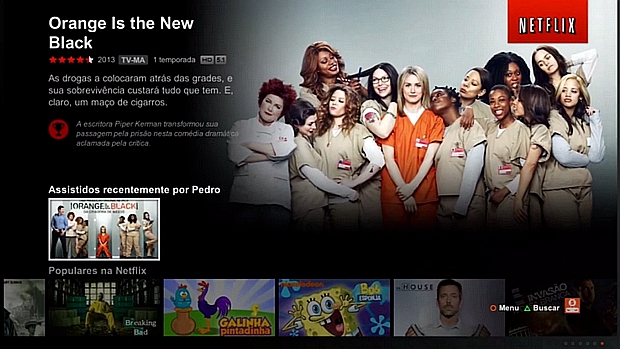 Nova interface do Netflix na TV
