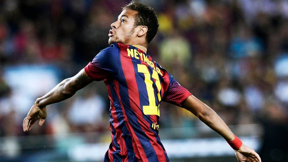 Neymar do Barcelona é titular ao lado de Messi diante do Atlético de Madri, no Camp Nou, pela final da Supercopa da Espanha, nesta quarta-feira (28)
