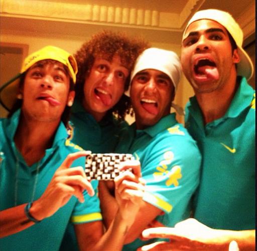 Neymar, David Luiz, Lucas e Sandro