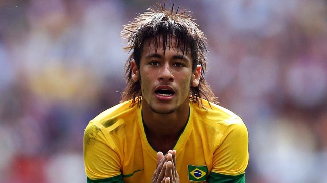 O jogador Neymar durante jogo da seleção brasileira