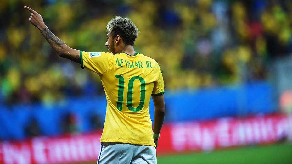 Neymar durante o jogo contra Camarões no Mané Garrincha, em Brasília