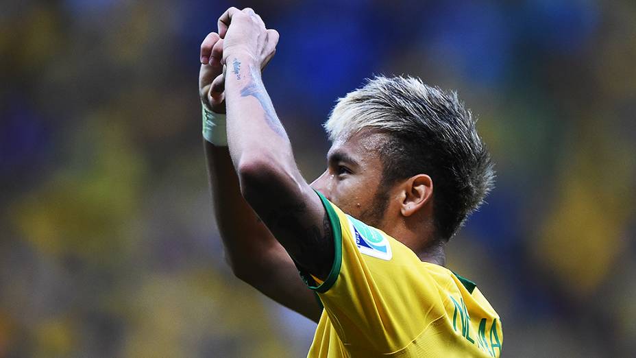 Neymar durante o jogo contra Camarões no Mané Garrincha, em Brasília