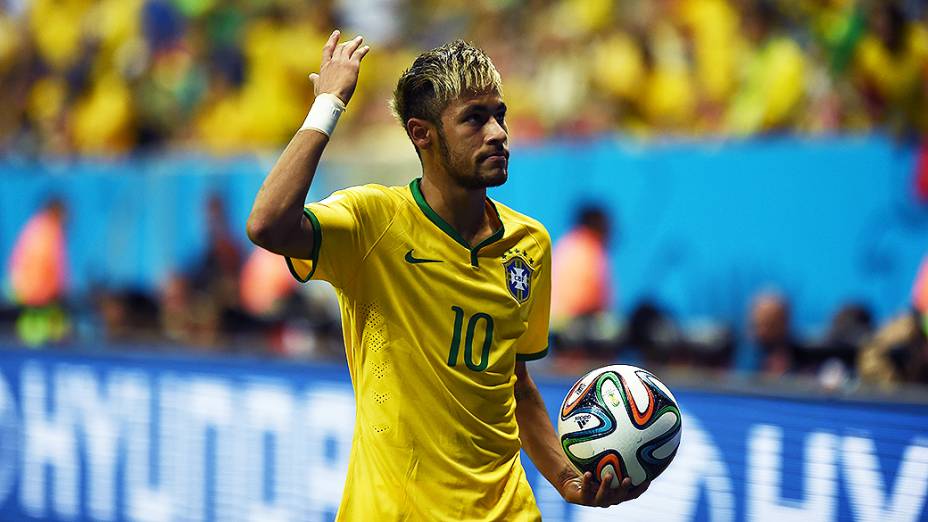 Neymar durante o jogo contra Camarões no Mané Garrincha, em Brasília