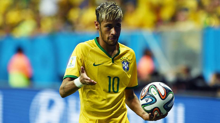 Neymar durante o jogo contra Camarões no Mané Garrincha, em Brasília