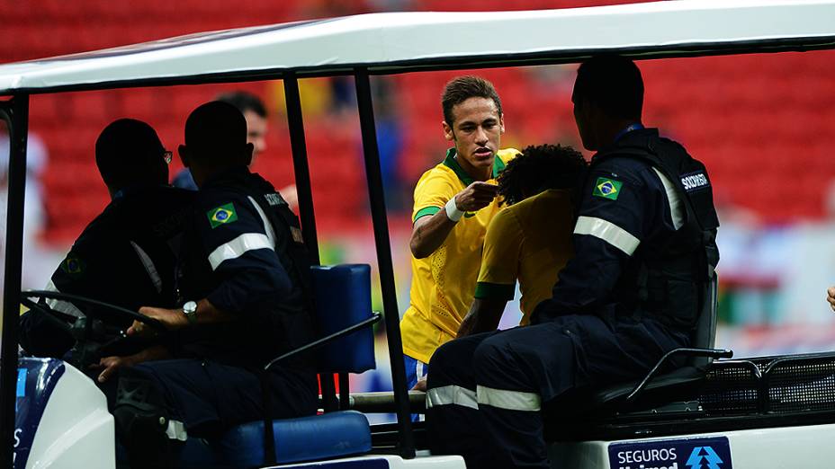 Neymar durante o amistoso entre Brasil e Austrália no estádio Mané Garrincha em Brasília