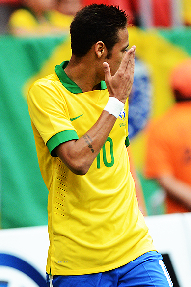 Neymar durante o amistoso entre Brasil e Austrália no estádio Mané Garrincha em Brasília