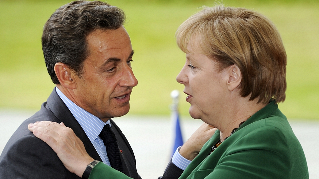 O presidente francês, Nicolas Sarkozy, e a chanceler alemã, Angela Merkel