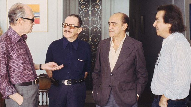 Carlos Drummond, Nélson Werneck, Oscar Niemeyer e Darcy Ribeiro, em 1978