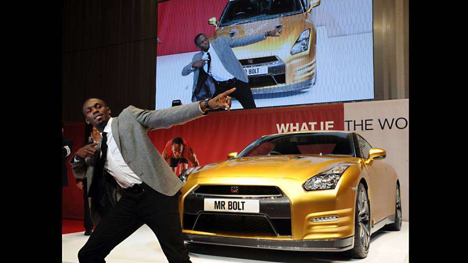 Usain Bolt e o Nissan Bolt GT-R, no Japão: apenas duas unidades