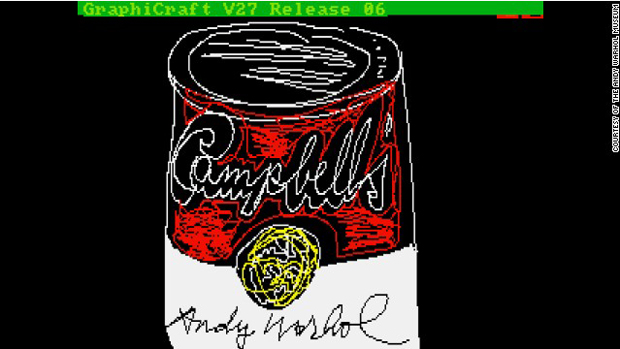 Nova versão da lata de sopa Campbell, uma das obras de Andy Warhol descoberta em disquetes após 30 anos