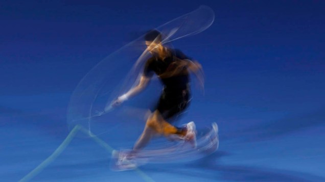 O tenista sérvio Novak Djokovic durante partida contra o australiano Lleyton Hewitt em Melbourne, Austrália