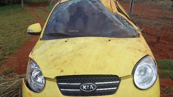 O carro do cantor Pedro Leonardo, que sofreu acidente em 20 de abril O carro do cantor Pedro Leonardo, que sofreu acidente em 20 de abril