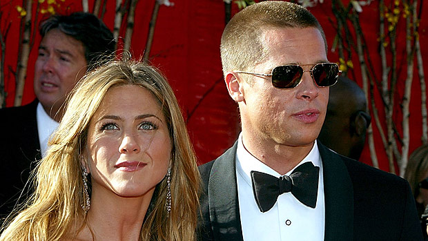 O casal Jennifer Aniston e Brad Pitt: alegria fingida