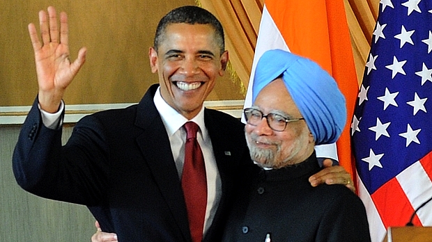 O presidente dos EUA, Barack Obama, e o primeiro-ministro indiano, Manmohan Singh