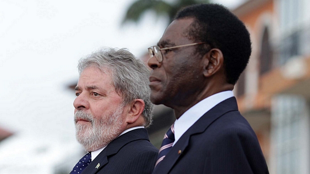 O presidente Lula e o ditador da Guiné Equatorial, Teodoro Obiang Nguema Mbasogo